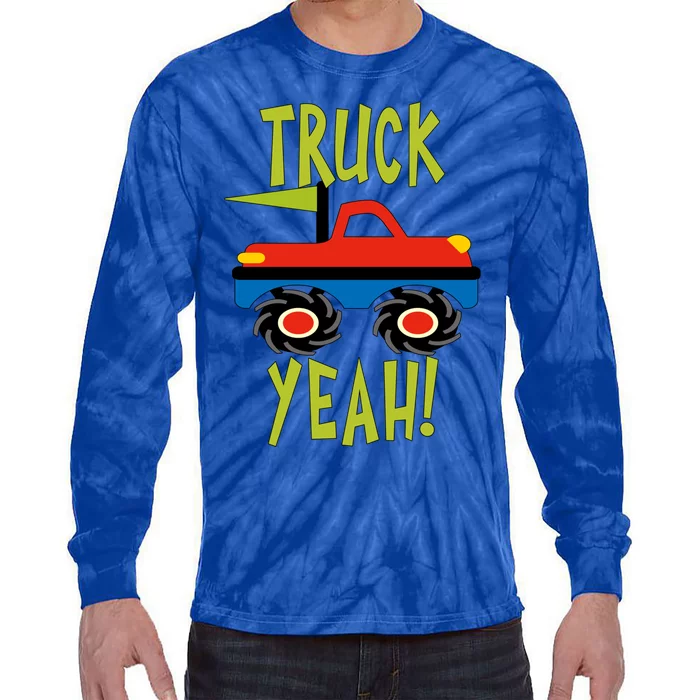 Truck Yeah Monster Red Truck Or Adults Great Gift Tie-Dye Long Sleeve Shirt