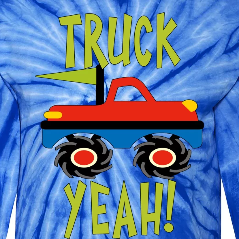 Truck Yeah Monster Red Truck Or Adults Great Gift Tie-Dye Long Sleeve Shirt