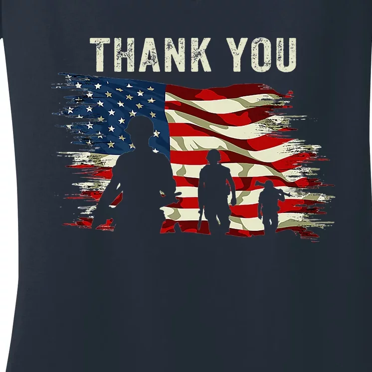 Thank You Military Boot Memorial Day Women's V-Neck T-Shirt