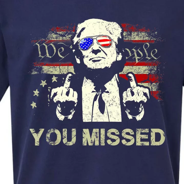 Trump You Missed Funny Trump 2024 Sueded Cloud Jersey T-Shirt