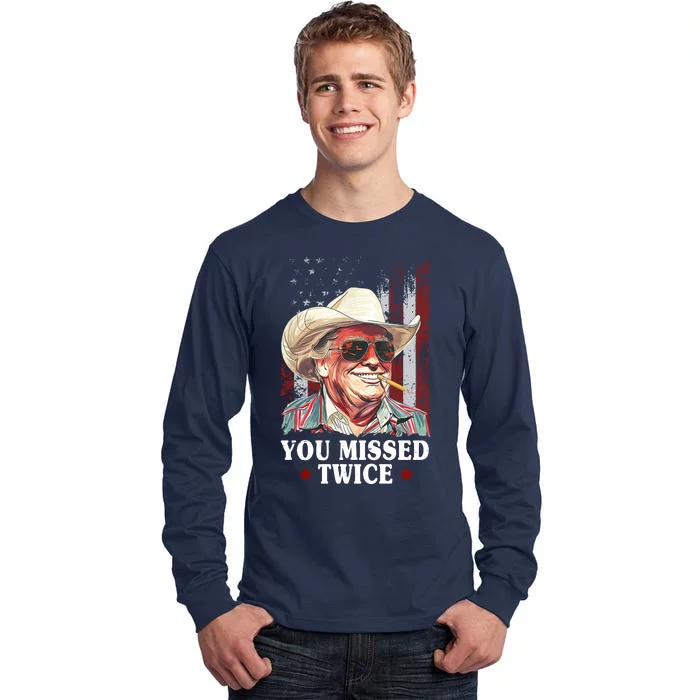 Trump You Missed Twice Western Cowboy Tall Long Sleeve T-Shirt