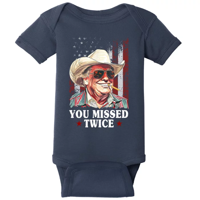 Trump You Missed Twice Western Cowboy Baby Bodysuit