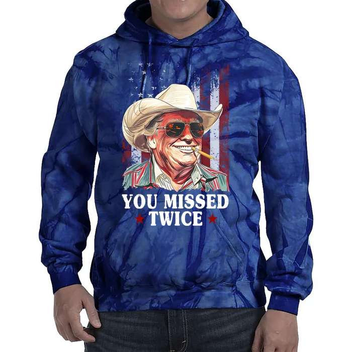 Trump You Missed Twice Western Cowboy Tie Dye Hoodie