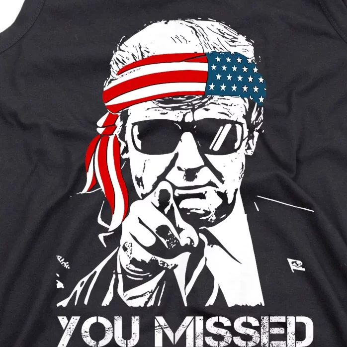 Trump You Missed Middle Finger 24 Vote Trump Patriotic Trump For President 2024 Tank Top