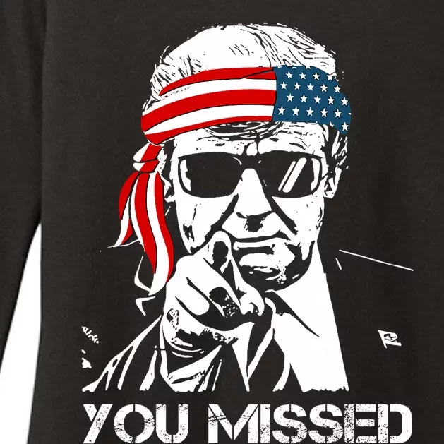 Trump You Missed Middle Finger 24 Vote Trump Womens CVC Long Sleeve Shirt