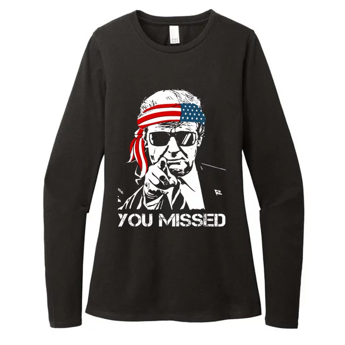 Trump You Missed Middle Finger 24 Vote Trump Womens CVC Long Sleeve Shirt