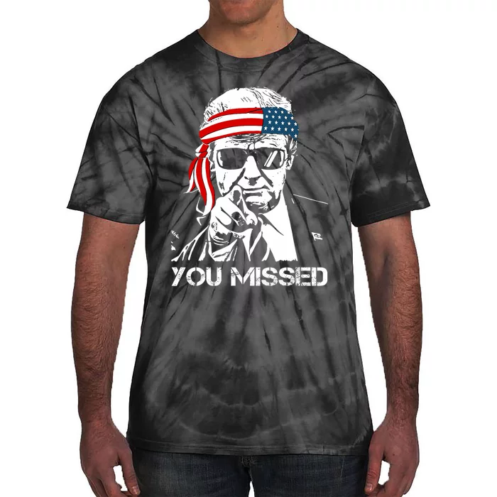 Trump You Missed Middle Finger 24 Vote Trump Tie-Dye T-Shirt