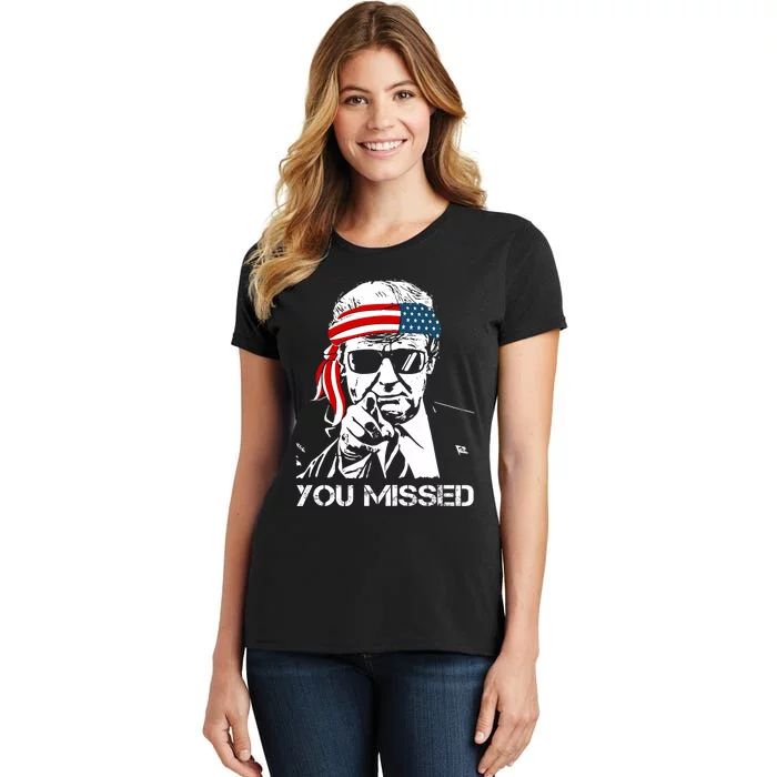 Trump You Missed Middle Finger 24 Vote Trump Women's T-Shirt