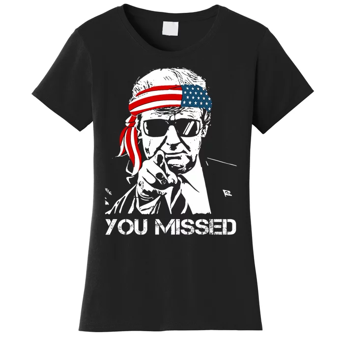 Trump You Missed Middle Finger 24 Vote Trump Women's T-Shirt