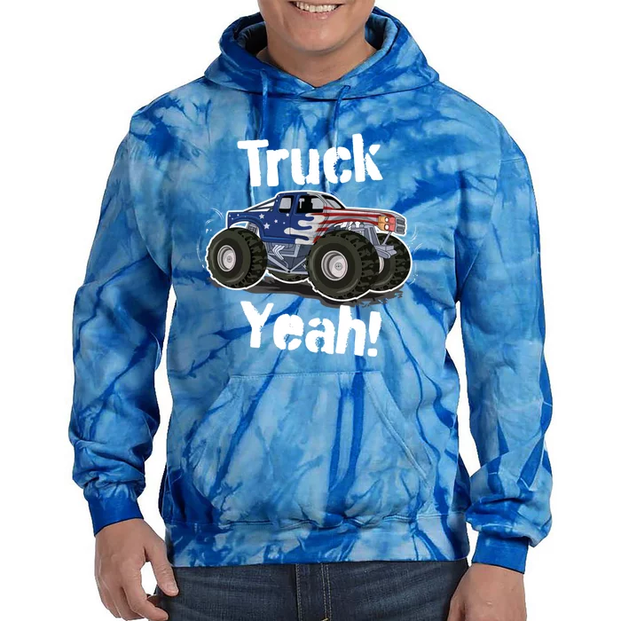 Truck Yeah! Monster Truck Gift Tie Dye Hoodie