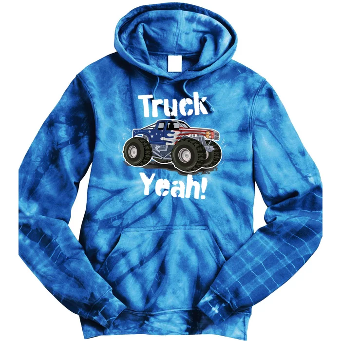 Truck Yeah! Monster Truck Gift Tie Dye Hoodie