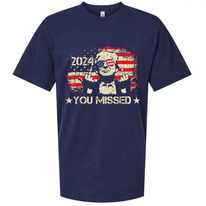 Trump You Missed Funny Trump 2024 Sueded Cloud Jersey T-Shirt