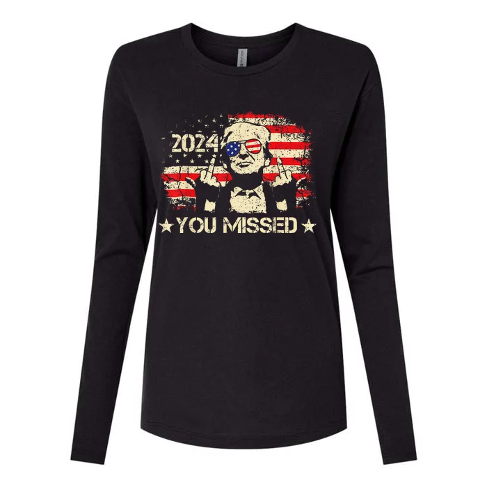 Trump You Missed Funny Trump 2024 Womens Cotton Relaxed Long Sleeve T-Shirt