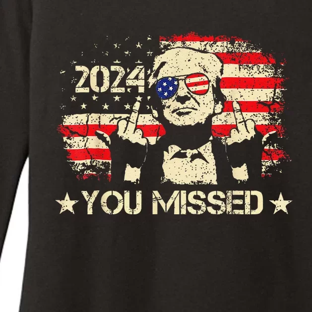 Trump You Missed Funny Trump 2024 Womens CVC Long Sleeve Shirt