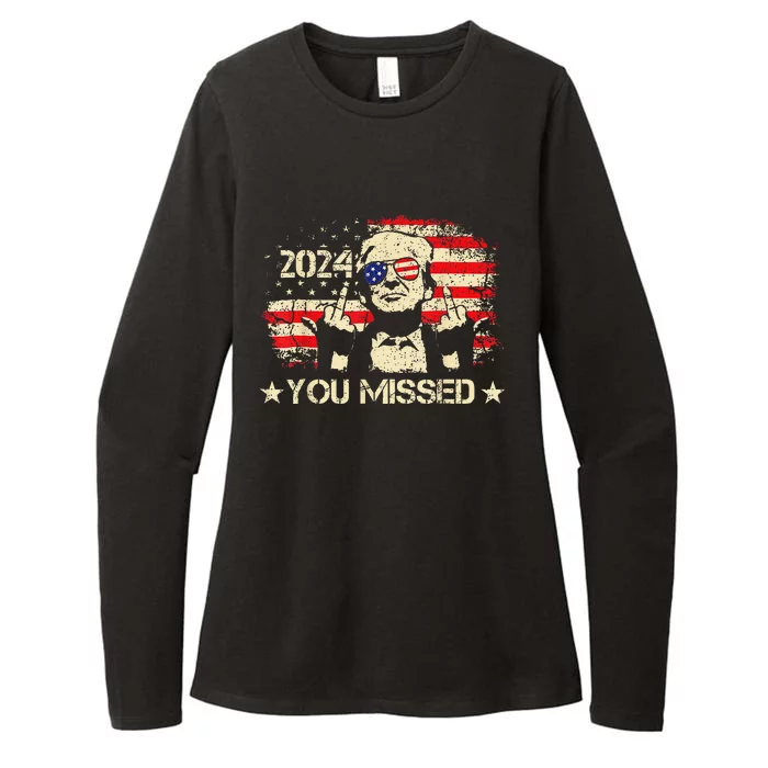 Trump You Missed Funny Trump 2024 Womens CVC Long Sleeve Shirt