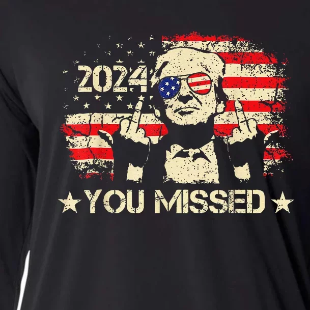 Trump You Missed Funny Trump 2024 Cooling Performance Long Sleeve Crew