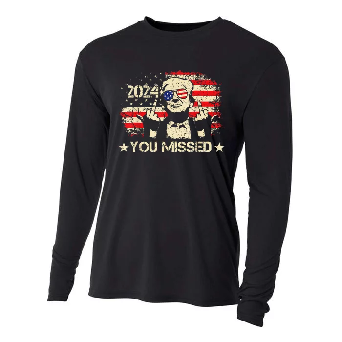 Trump You Missed Funny Trump 2024 Cooling Performance Long Sleeve Crew