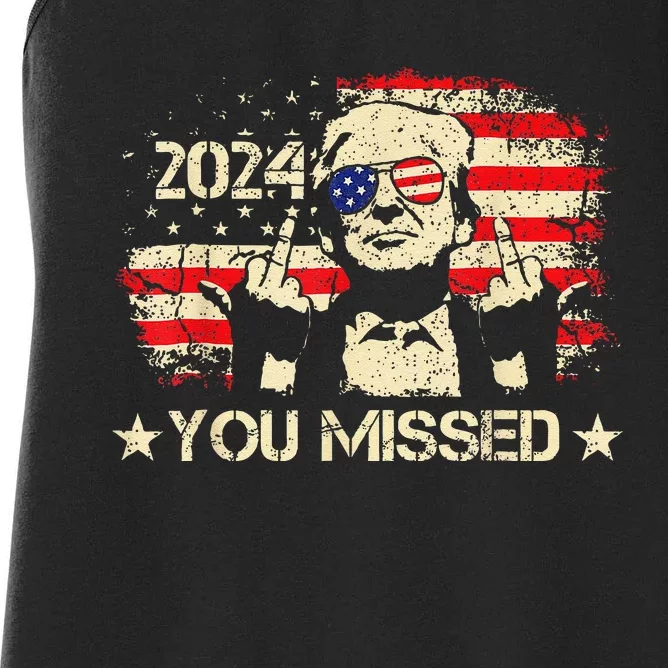 Trump You Missed Funny Trump 2024 Women's Racerback Tank