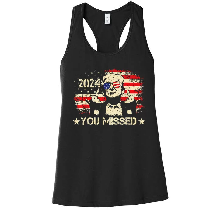 Trump You Missed Funny Trump 2024 Women's Racerback Tank