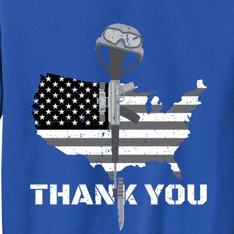 Thank You Military Veterans Memorial Day Remember Gift Tall Sweatshirt