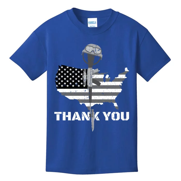 Thank You Military Veterans Memorial Day Remember Gift Kids T-Shirt