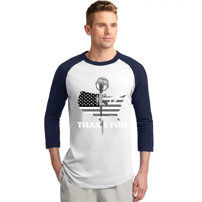 Thank You Military Veterans Memorial Day Remember Gift Baseball Sleeve Shirt