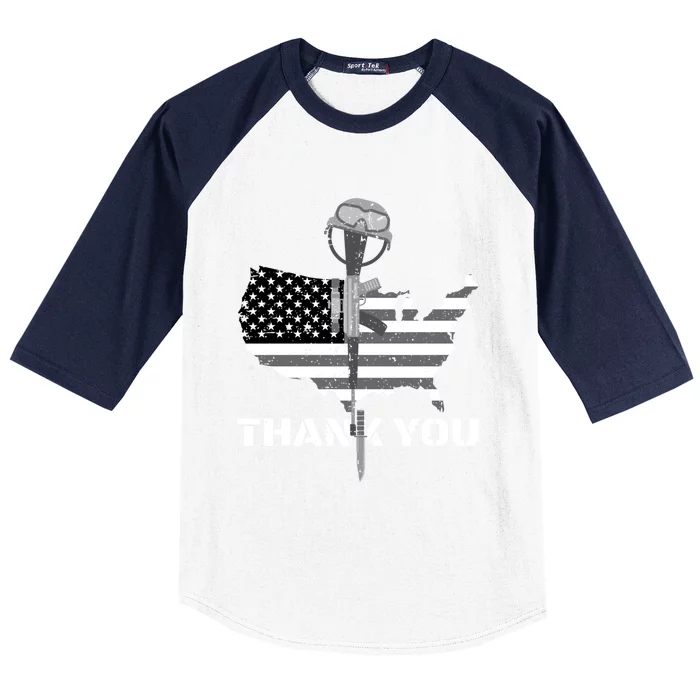 Thank You Military Veterans Memorial Day Remember Gift Baseball Sleeve Shirt