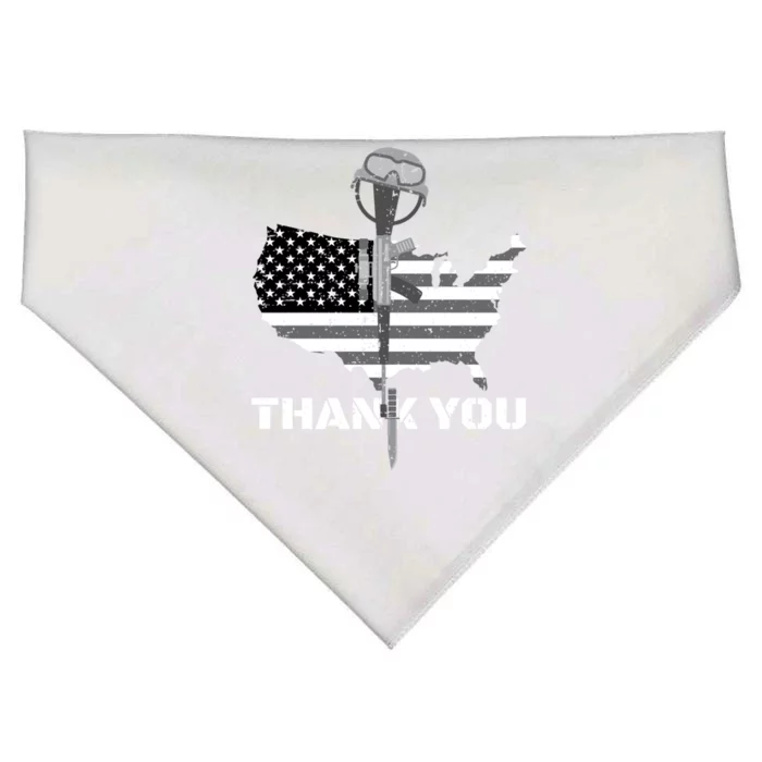 Thank You Military Veterans Memorial Day Remember Gift USA-Made Doggie Bandana