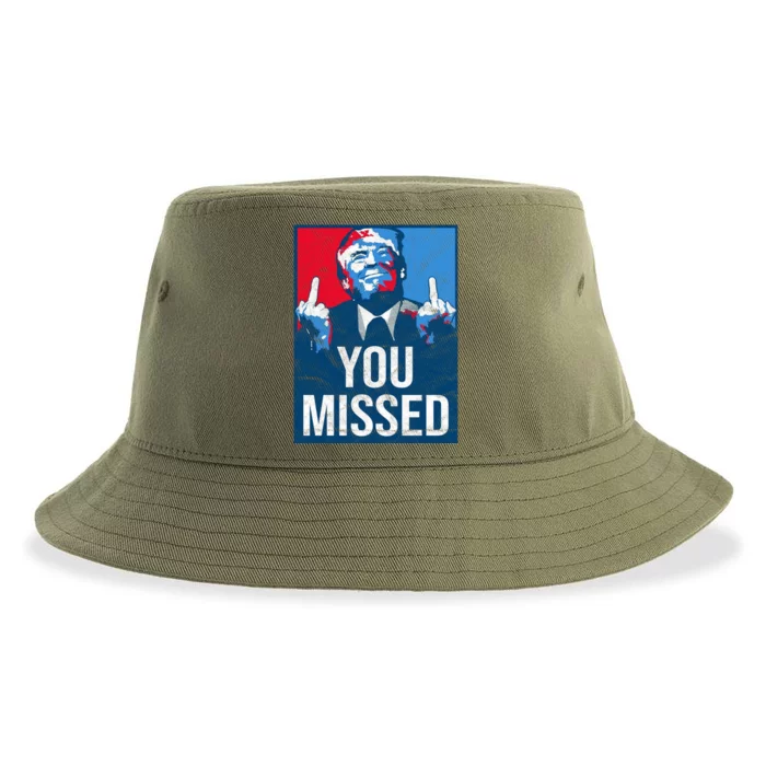 Trump You Missed Shooting Assassination Attempt Middle Finger Usa Patrioti Sustainable Bucket Hat