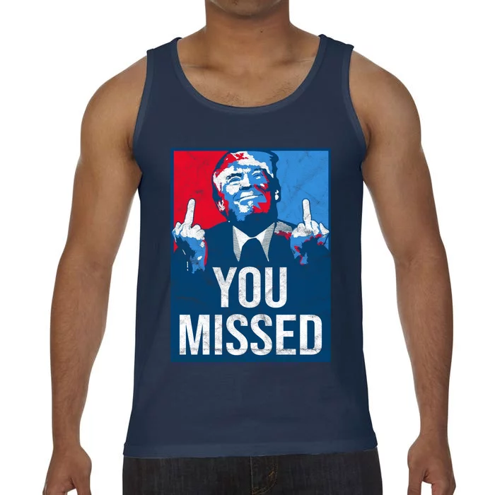 Trump You Missed Shooting Assassination Attempt Middle Finger Usa Patrioti Comfort Colors® Tank Top