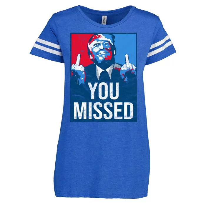 Trump You Missed Shooting Assassination Attempt Middle Finger Usa Patrioti Enza Ladies Jersey Football T-Shirt