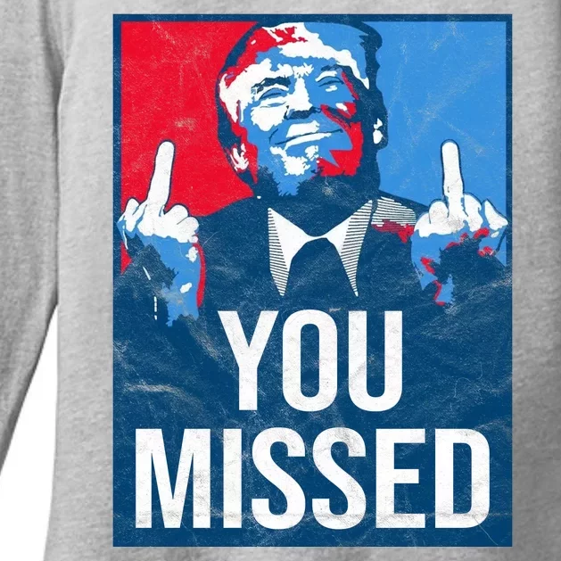 Trump You Missed Shooting Assassination Attempt Middle Finger Usa Patrioti Womens CVC Long Sleeve Shirt