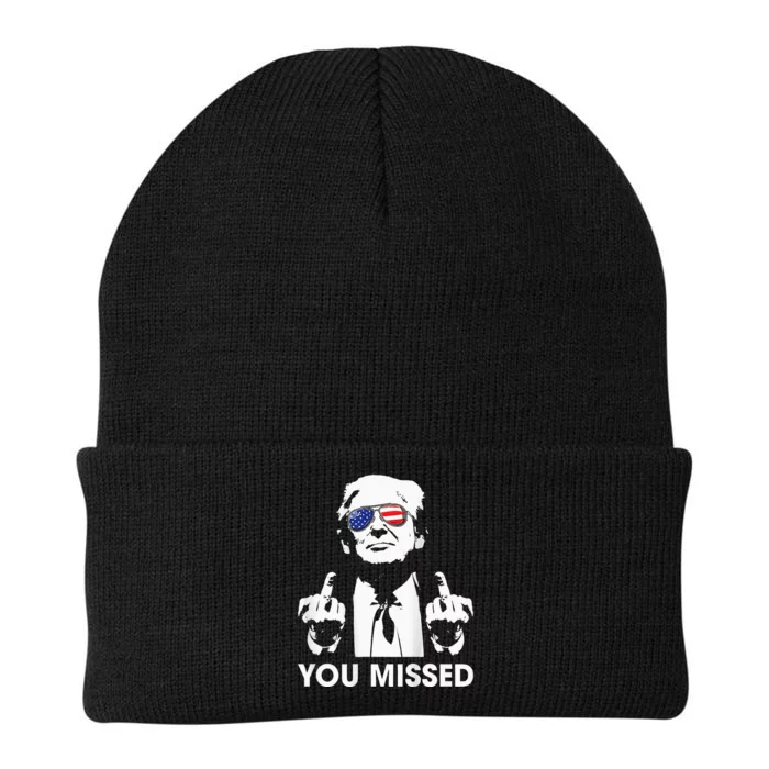 Trump You Missed Funny Trump 2024 Knit Cap Winter Beanie