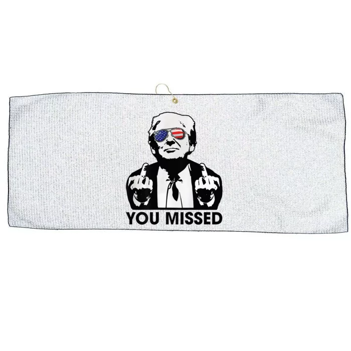 Trump You Missed Funny Trump 2024 Large Microfiber Waffle Golf Towel