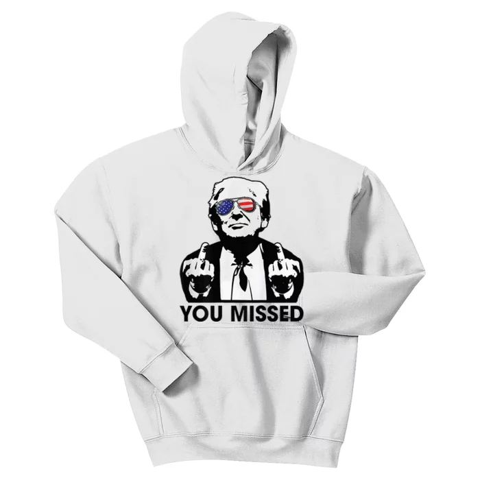 Trump You Missed Funny Trump 2024 Kids Hoodie