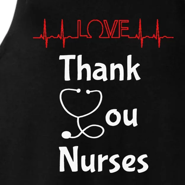 Thank You Nurses Love Stethoscope Valentine's Day Ladies Tri-Blend Wicking Tank