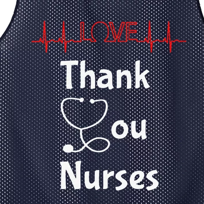 Thank You Nurses Love Stethoscope Valentine's Day Mesh Reversible Basketball Jersey Tank