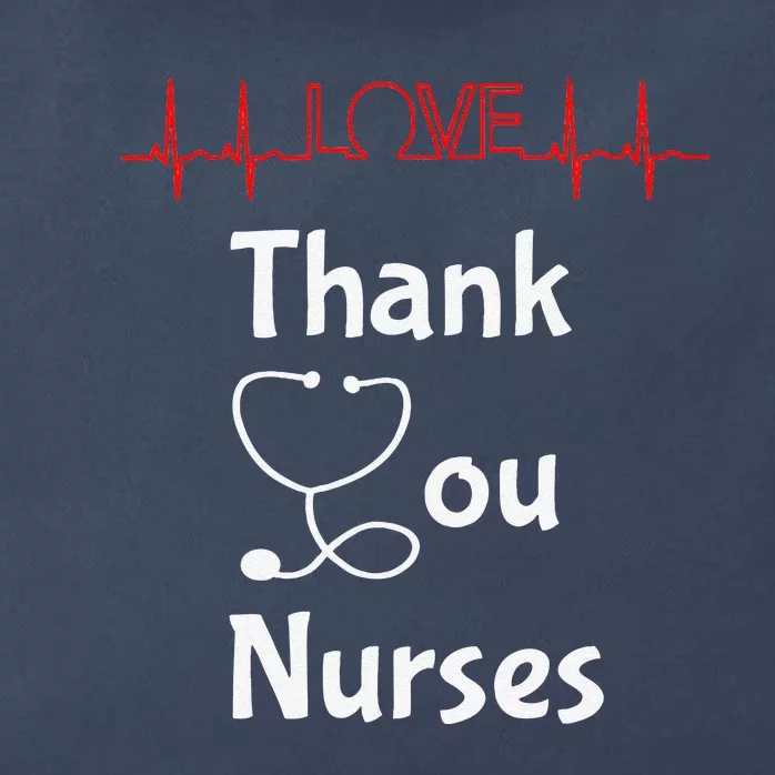 Thank You Nurses Love Stethoscope Valentine's Day Zip Tote Bag