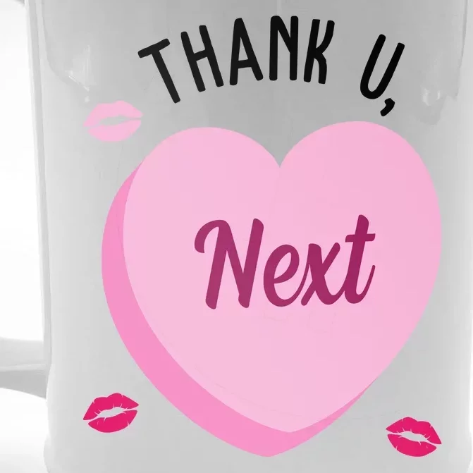 Thank You Next Anti Valentine Cute Candy Heart Front & Back Beer Stein