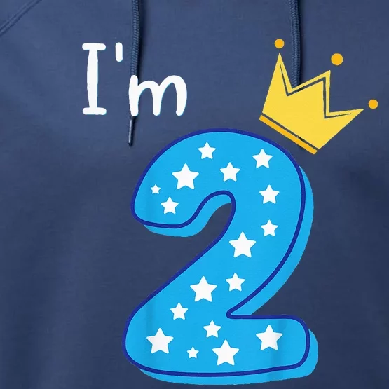 Two Year Old Birthday 2yr 2nd 2 Year Old Birthday Performance Fleece Hoodie