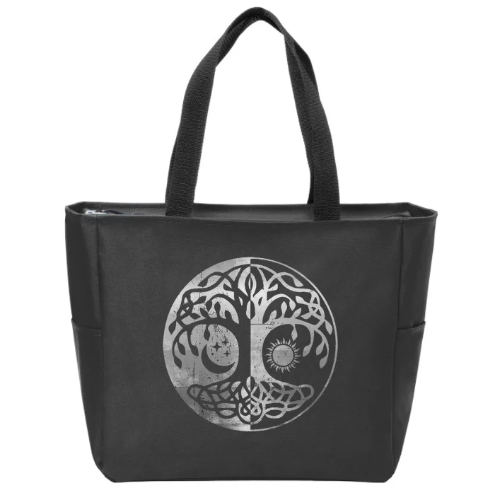 Tree Yggdrasil Of Life Viking Norway Runes Symbol Norse Rune Zip Tote Bag