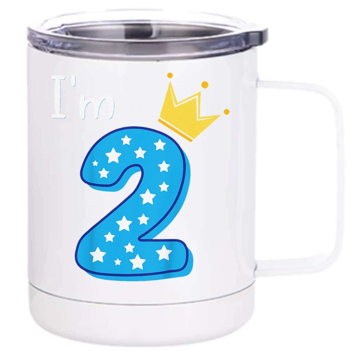 Two Year Old Birthday 2yr 2nd 2 Year Old Birthday Front & Back 12oz Stainless Steel Tumbler Cup