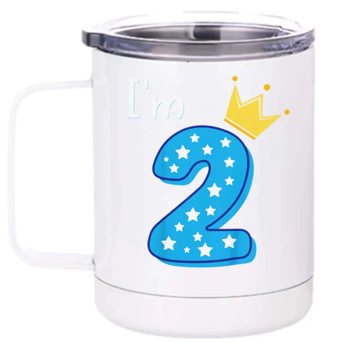 Two Year Old Birthday 2yr 2nd 2 Year Old Birthday Front & Back 12oz Stainless Steel Tumbler Cup