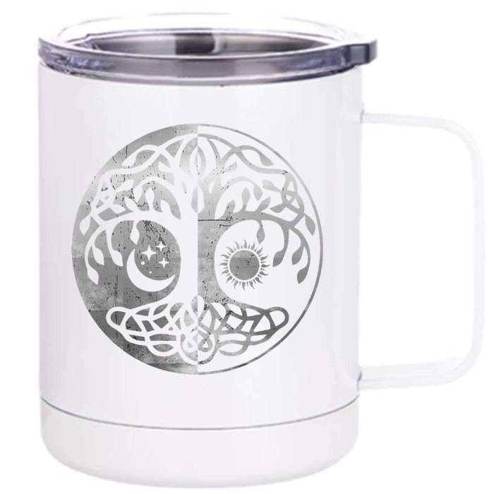 Tree Yggdrasil Of Life Viking Norway Runes Symbol Norse Rune Front & Back 12oz Stainless Steel Tumbler Cup