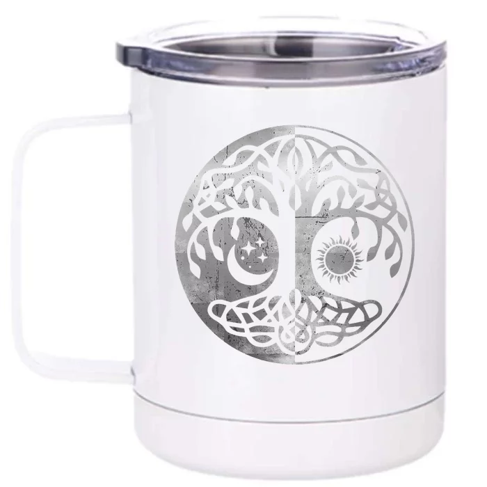 Tree Yggdrasil Of Life Viking Norway Runes Symbol Norse Rune Front & Back 12oz Stainless Steel Tumbler Cup