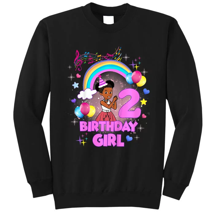 Two Year Old Birthday Girl Cute 2nd Birthday Corner Tall Sweatshirt