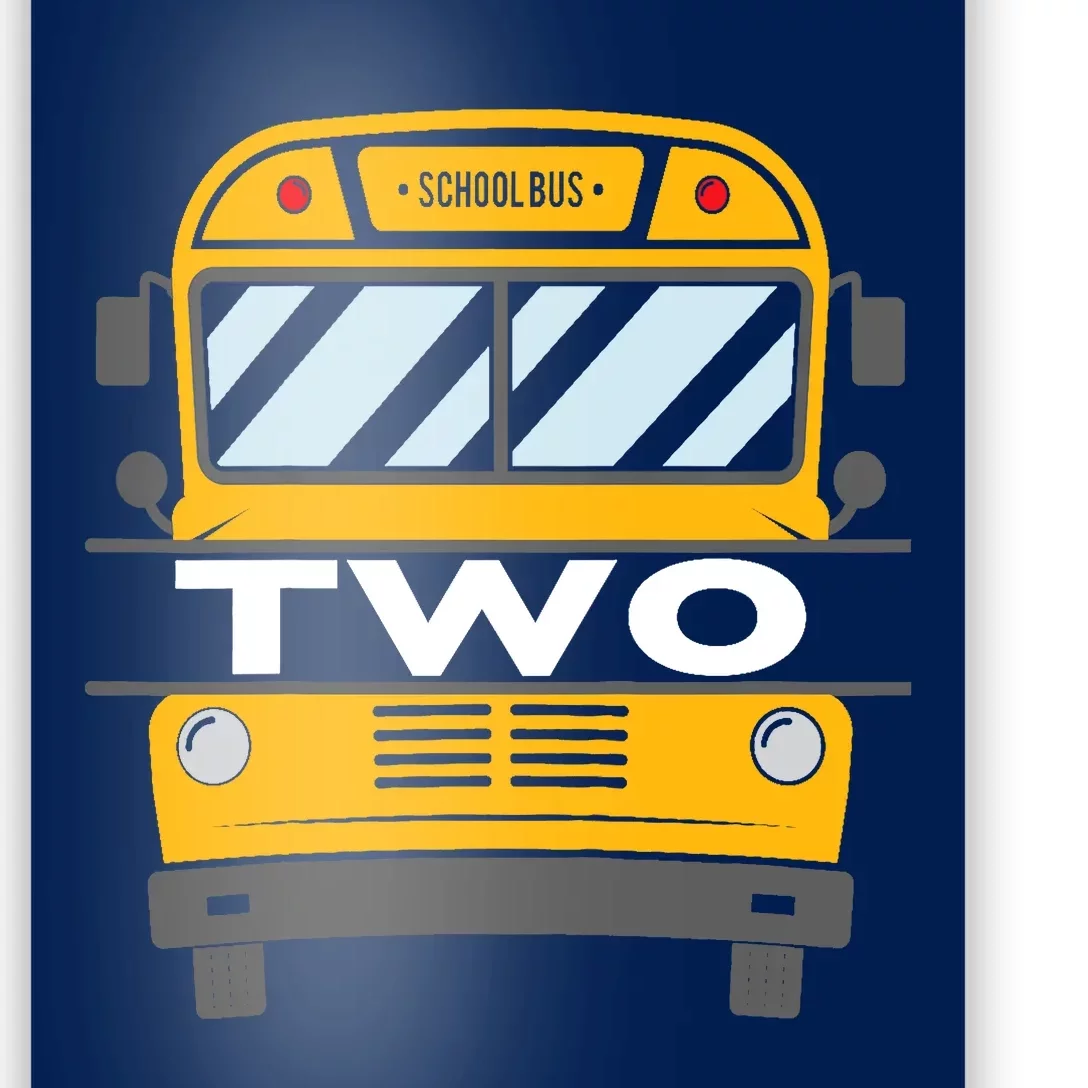 Two(2) Year Old 2nd Birthday School Bus Theme Party Poster