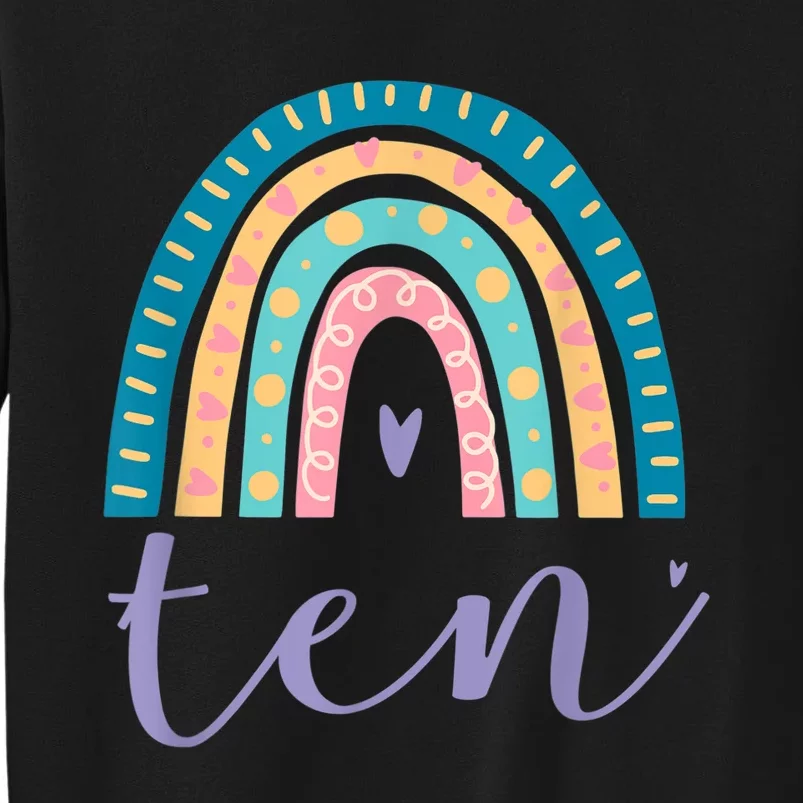 Ten Year Old Rainbow 10th Birthday Gifts For Girls 10 Bday Sweatshirt