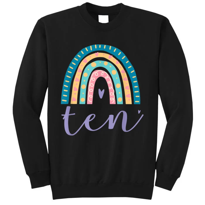 Ten Year Old Rainbow 10th Birthday Gifts For Girls 10 Bday Sweatshirt