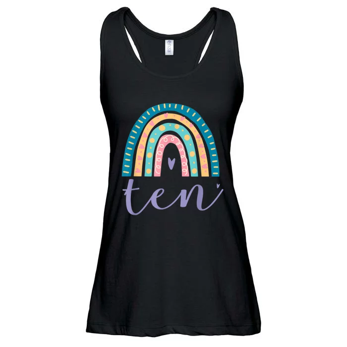 Ten Year Old Rainbow 10th Birthday Gifts For Girls 10 Bday Ladies Essential Flowy Tank